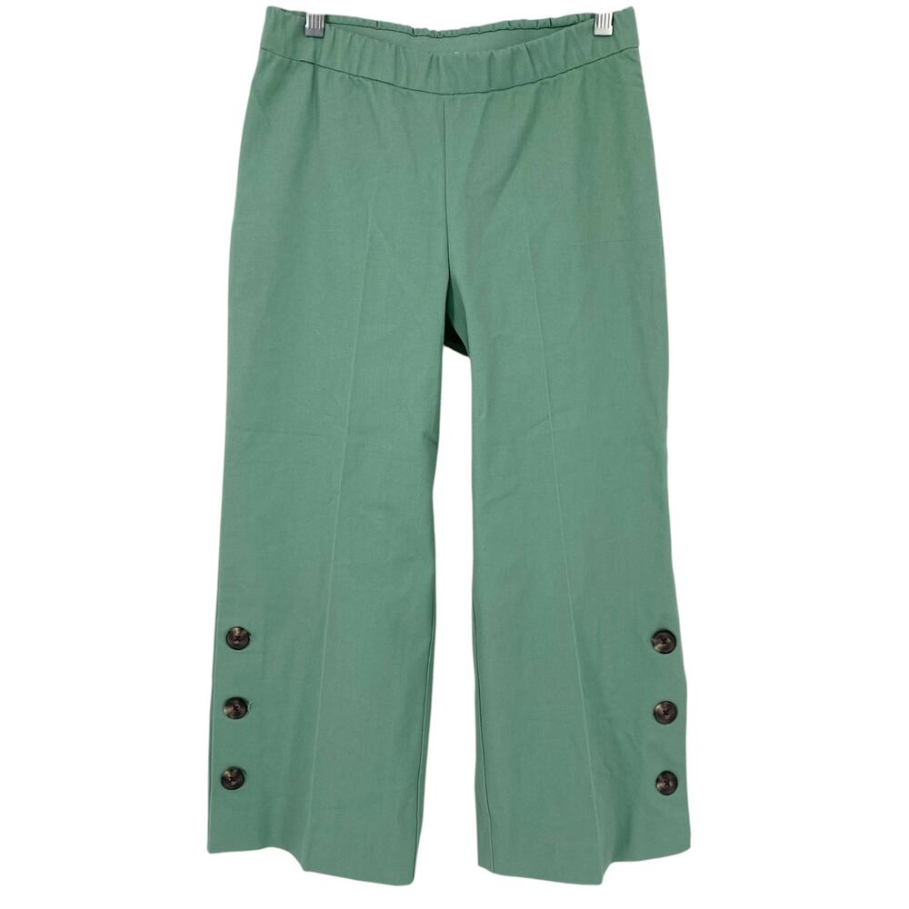 ISAAC MIZRAHI LIVE NWOT Culotte Cropped Pull On Pants Sage Green Size 2 Petite
